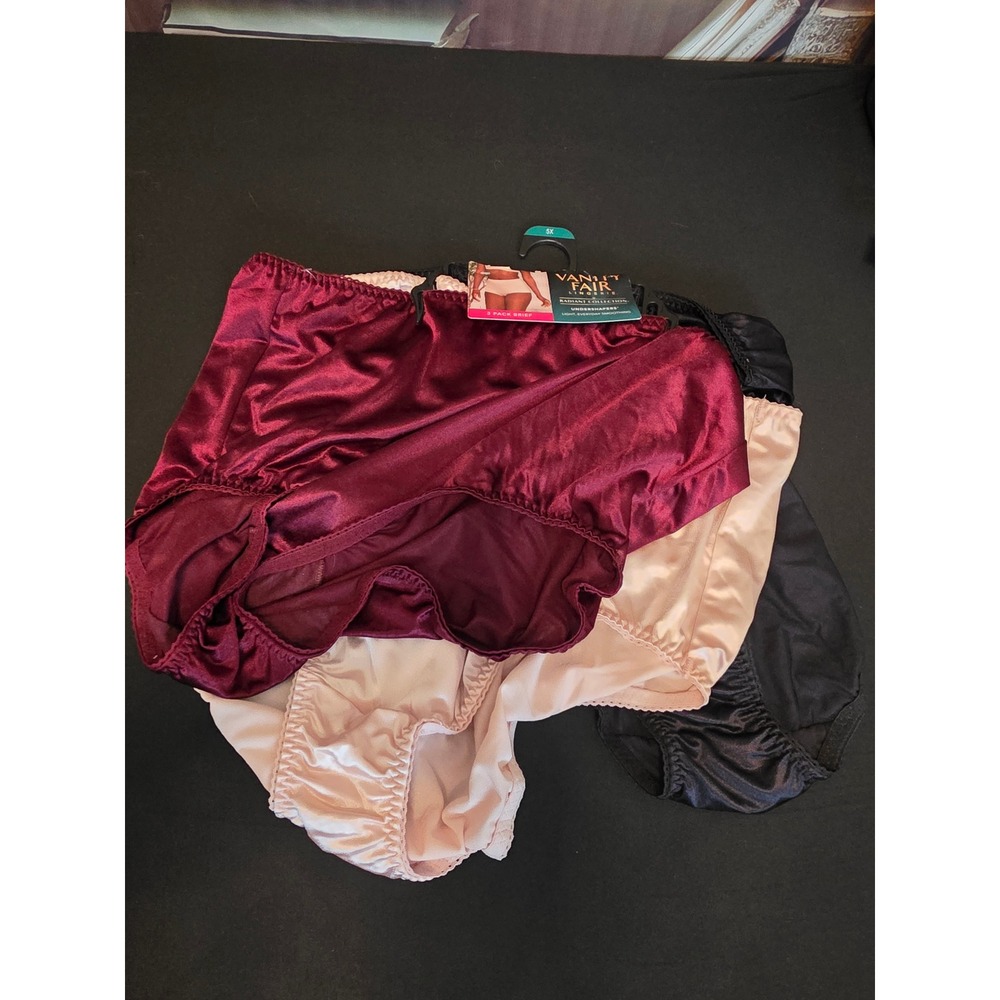 Vanity Fair Radiant Collection Undershapers 3 Pack Brief Satin Panties 5XL/12